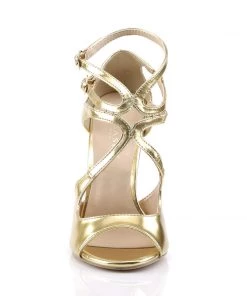 Pleaser Larger Size Shoes AMUSE 15 Gold Vegan 5" Heel