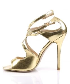 Pleaser Larger Size Shoes AMUSE 15 Gold Vegan 5" Heel 7 Pleaser Larger Size Shoes AMUSE 15 Gold Vegan 5