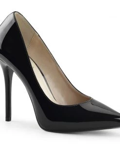 Pleaser Direct Amuse 20 Black Patent Court Shoes