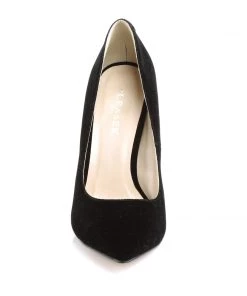 Pleaser Direct Amuse 20 Black Velvet Court Shoes Larger Size Shoes