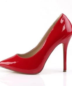 Pleaser Direct Amuse 20 Red Patent Court Shoes Larger Size Shoes