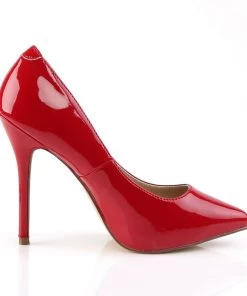Pleaser Direct Amuse 20 Red Patent Court Shoes Larger Size Shoes