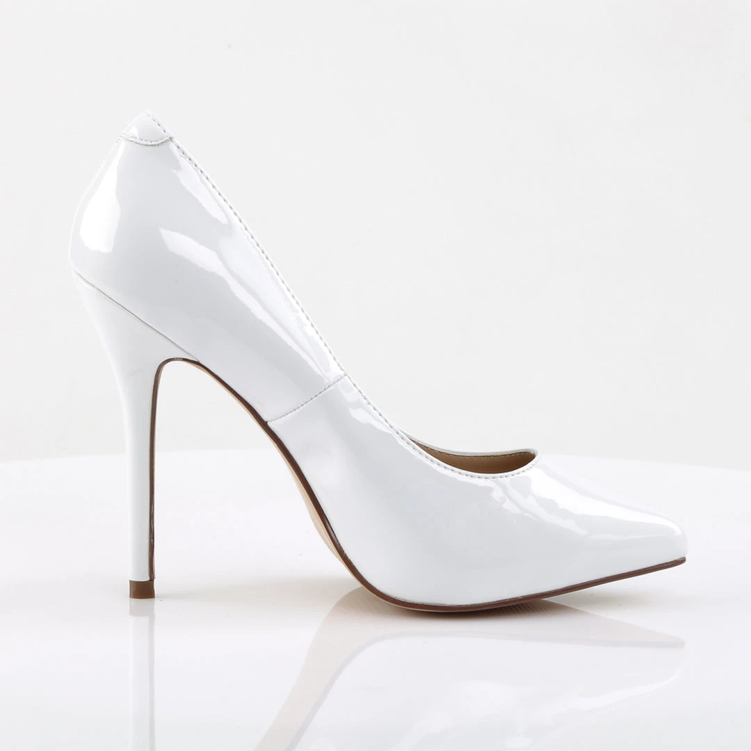 Pleaser Direct Larger Size Shoes Amuse 20 White Patent Court Shoes 5 Pleaser Direct Larger Size Shoes Amuse 20 White Patent Court Shoes
