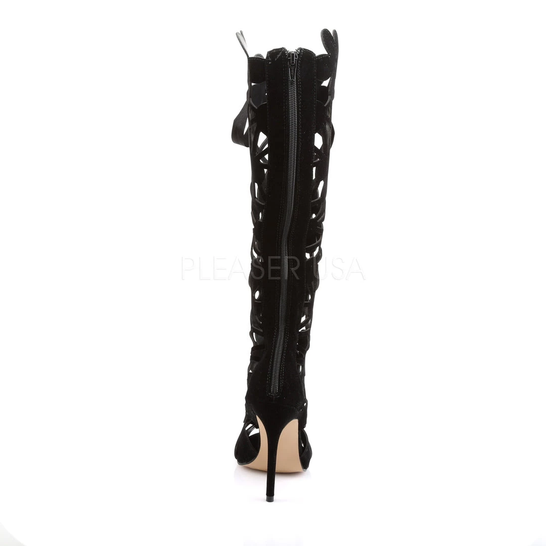 Pleaser Direct Amuse 2020 Black Velvet Boots 4 Pleaser Direct Amuse 2020 Black Velvet Boots