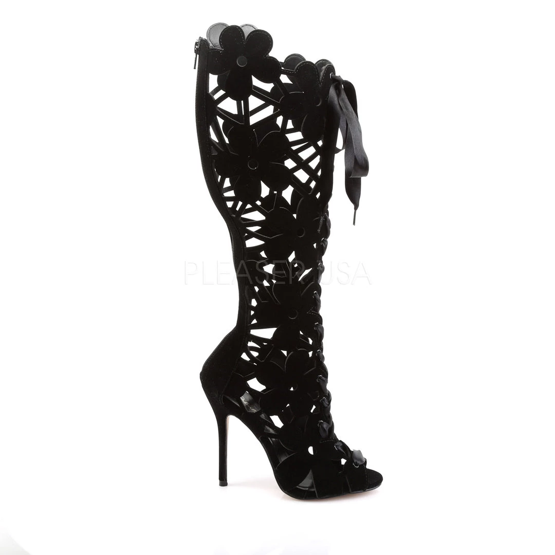Pleaser Direct Amuse 2020 Black Velvet Boots 5 Pleaser Direct Amuse 2020 Black Velvet Boots