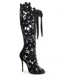 Pleaser Direct Amuse 2020 Black Velvet Boots