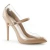 Pleaser Direct Larger Size Shoes Amuse 21 Nude And Clear Stilettos