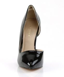 Pleaser Direct Amuse 22 Black Patent D'Orsay Stilettos Larger Size Shoes