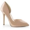 Pleaser Direct Amuse 22 Nude Patent D'Orsay Stilettos Larger Size Shoes