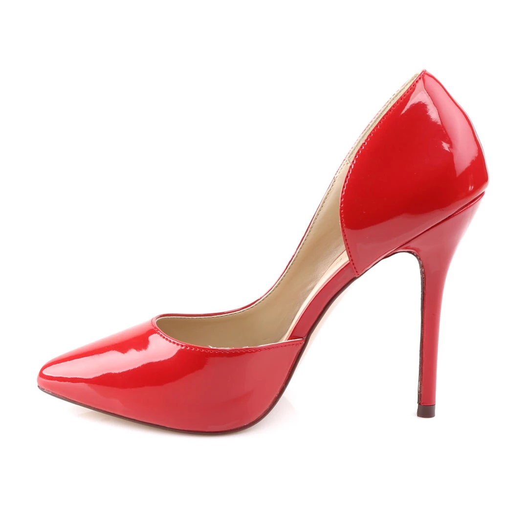 Pleaser Direct Amuse 22 Red Patent D'Orsay Stilettos 3 Pleaser Direct Amuse 22 Red Patent D'Orsay Stilettos