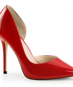 Pleaser Direct Amuse 22 Red Patent D'Orsay Stilettos