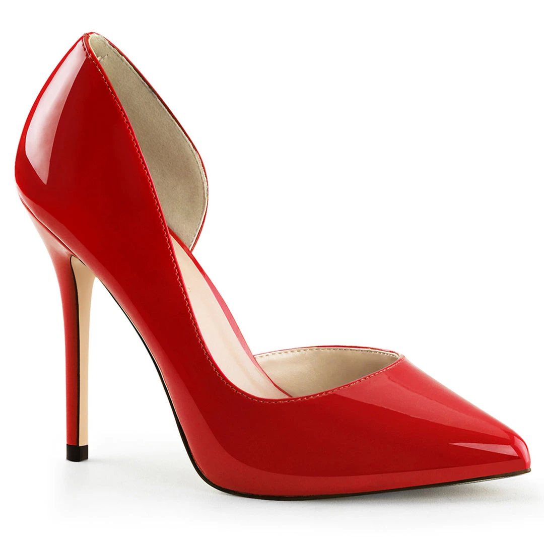 Pleaser Direct Amuse 22 Red Patent D'Orsay Stilettos 1 Pleaser Direct Amuse 22 Red Patent D'Orsay Stilettos