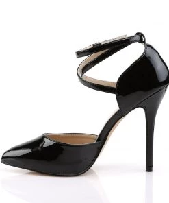 Pleaser Direct Larger Size Shoes Amuse 25 Black Patent High Heels