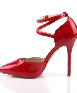 Pleaser Direct Amuse 25 Red Patent High Heels Larger Size Shoes
