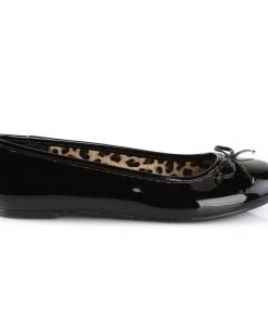 Pleaser Direct Anna 01 Black Patent Ballet Flats