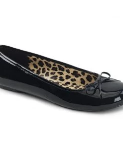 Pleaser Direct Anna 01 Black Patent Ballet Flats
