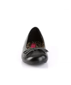Pleaser Direct Larger Size Shoes Anna 01 Black Matte Ballet Flats