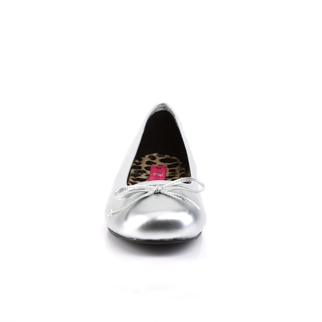 Pleaser Direct Anna 01 Silver Matte Ballet Flats 2 Pleaser Direct Anna 01 Silver Matte Ballet Flats