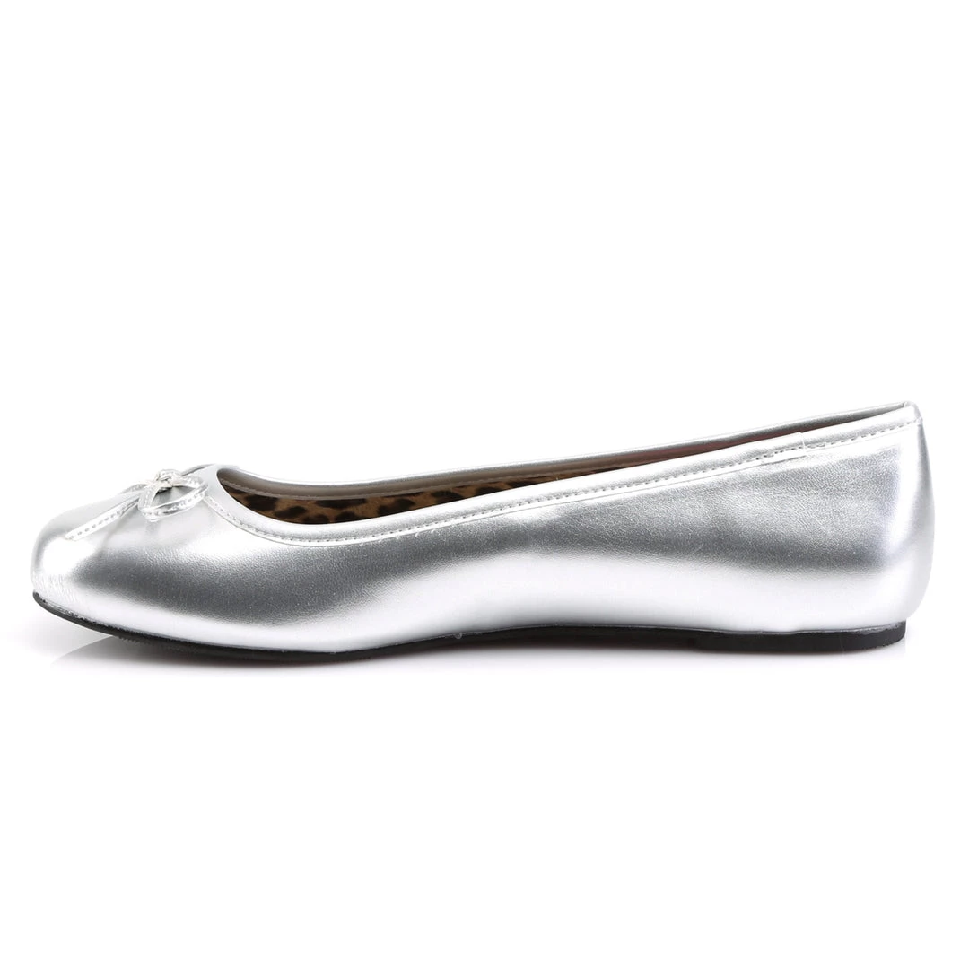 Pleaser Direct Anna 01 Silver Matte Ballet Flats 3 Pleaser Direct Anna 01 Silver Matte Ballet Flats