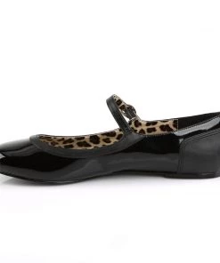 Pleaser Direct Anna 02 Black Patent Mary Jane Flats Larger Size Shoes