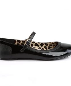Pleaser Direct Anna 02 Black Patent Mary Jane Flats Larger Size Shoes