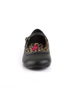Pleaser Direct Anna 02 Black Matte Mary Jane Flats