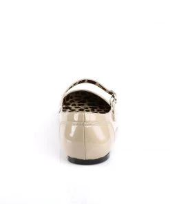 Pleaser Direct Larger Size Shoes Anna 02 Nude Patent Mary Jane Flats