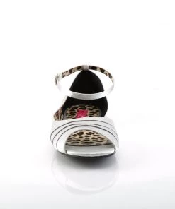 Pleaser Direct Larger Size Shoes Anna 03 Silver Satin Ballet Flats