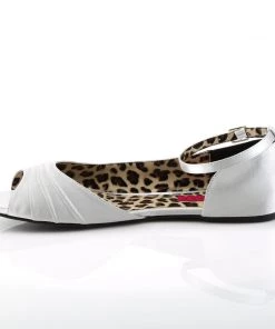 Pleaser Direct Larger Size Shoes Anna 03 Silver Satin Ballet Flats