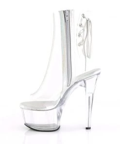 Pleaser Direct Aspire 1018C Clear Peep-Toe Boots