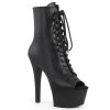 Pleaser Direct Larger Size Shoes Aspire 1021 Black Matte Peep Toe Boots