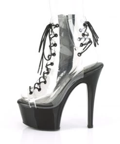 Pleaser Direct Platform Shoes Aspire 600-30 Clear Peep-Toe Ankle Boots 7 Pleaser Direct Platform Shoes Aspire 600-30 Clear Peep-Toe Ankle Boots
