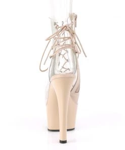 Pleaser Direct Aspire 600-30 Clear & Nude Peep-Toe Boots 8 Pleaser Direct Aspire 600-30 Clear & Nude Peep-Toe Boots