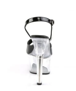 Pleaser Direct Aspire 609 Black Patent & Clear Platforms Larger Size Shoes