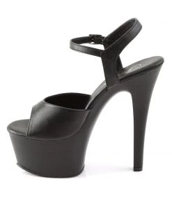 Pleaser Direct Aspire 609 Black Faux Leather Platforms