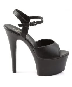 Pleaser Direct Aspire 609 Black Faux Leather Platforms