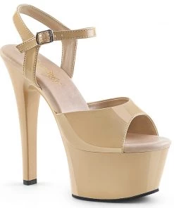 Pleaser Direct Larger Size Shoes Aspire 609 Nude Pole Dancing Platform Heels