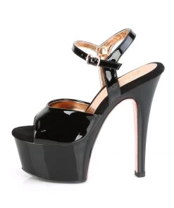 Pleaser Direct Larger Size Shoes Aspire 609TT Black Patent & Rose Gold Chrome Platforms 7 Pleaser Direct Larger Size Shoes Aspire 609TT Black Patent & Rose Gold Chrome Platforms