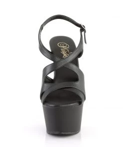 Pleaser Direct Platform Shoes Aspire 630 Black Matte Strappy Platforms