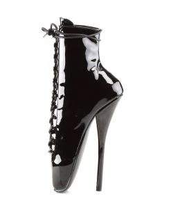 Pleaser Direct Ballet 1020 Black Patent Ankle Boots