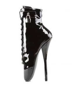 Pleaser Direct Ballet 1025 Black Patent Ankle Boots Larger Size Shoes