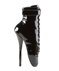 Pleaser Direct Ballet 1025 Black Patent Ankle Boots Larger Size Shoes