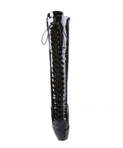 Pleaser Direct Larger Size Shoes Ballet 2020 Black Patent Knee High Boots