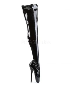 Pleaser Direct Larger Size Shoes Ballet 3000 Black Patent Thigh High Boots 9 Pleaser Direct Larger Size Shoes Ballet 3000 Black Patent Thigh High Boots