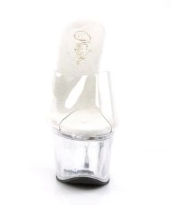 Pleaser Direct Beau 601 Clear Platform Wedges