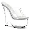 Pleaser Direct Beau 601 Clear Platform Wedges