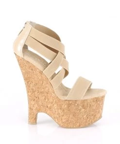 Pleaser Direct Larger Size Shoes Beau 669 Nude Strappy Wedge Platforms 9 Pleaser Direct Larger Size Shoes Beau 669 Nude Strappy Wedge Platforms