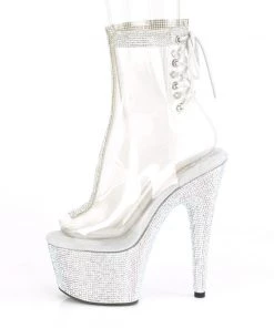 Pleaser Direct Bejeweled 1018C-2RS Clear & Rhinestone Platform Ankle Boots 7 Pleaser Direct Bejeweled 1018C-2RS Clear & Rhinestone Platform Ankle Boots
