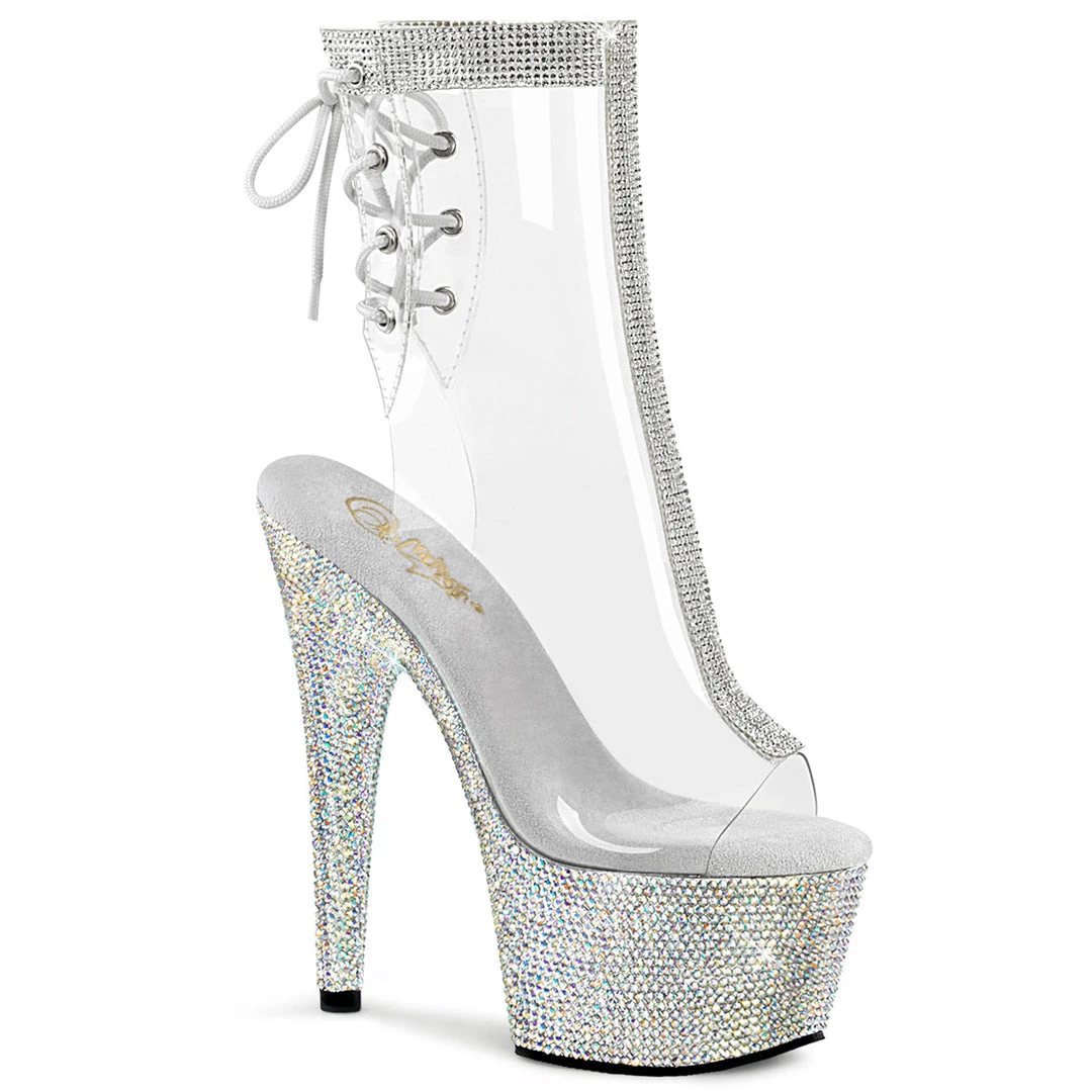 Pleaser Direct Bejeweled 1018C-2RS Clear & Rhinestone Platform Ankle Boots 1 Pleaser Direct Bejeweled 1018C-2RS Clear & Rhinestone Platform Ankle Boots