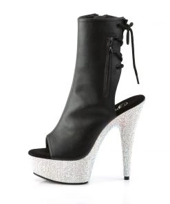 Pleaser Direct Bejeweled 1018DM-6 Black Matte & Rhinestone Platform Ankle Boots 7 Pleaser Direct Bejeweled 1018DM-6 Black Matte & Rhinestone Platform Ankle Boots